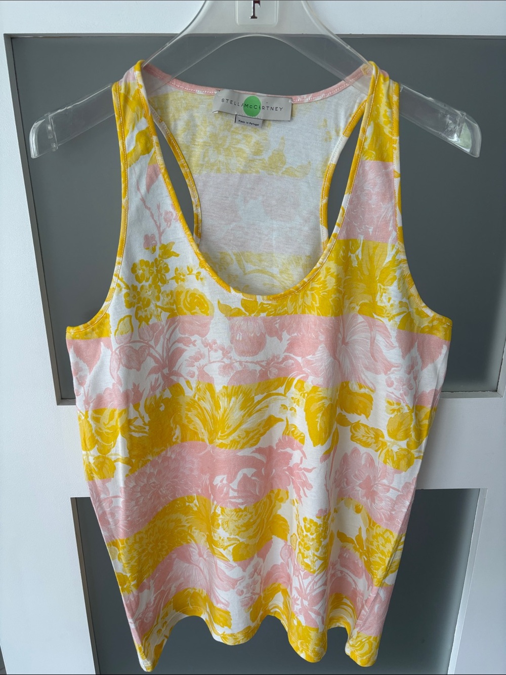 Stella McCartney Pink and Yellow Floral Stripe Tank